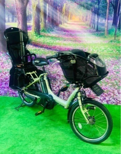 ❹ 4534子供乗せ電動自転車ヤマハ3人乗り新品20インチ良好バッテリー
