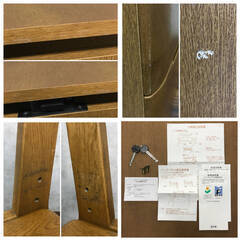 🔷🔶🔷ba13/69 浜本工芸 ムク天板デスク 学習机 サイドワゴン 椅子 3点セット 机 チェア 樽材 無垢 学習デスク ワゴン 袖机 本棚付き 勉強机🔷🔶🔷