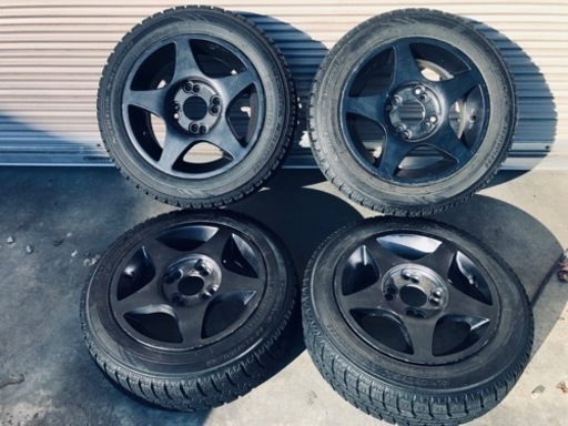 冬タイヤ 155/65R13 軽自動車旧車用アルミ付スタッドレス バリ山4本組