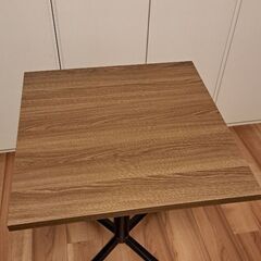 カフェテーブル | スチール脚 テーブル 木目(ウォルナット) 