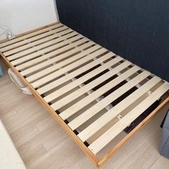 【成約済】すのこベッド セミダブル ヘッドレス 木製 パイン材 脚付き