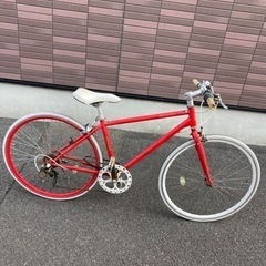 自転車　赤　白　ジャンク