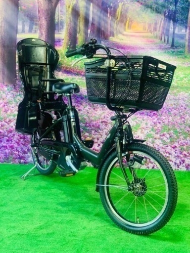 ❹ 4539子供乗せ電動自転車ヤマハ3人乗り新品20インチ良好バッテリー