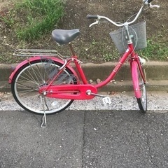 24インチ自転車、赤色、差し上げます。