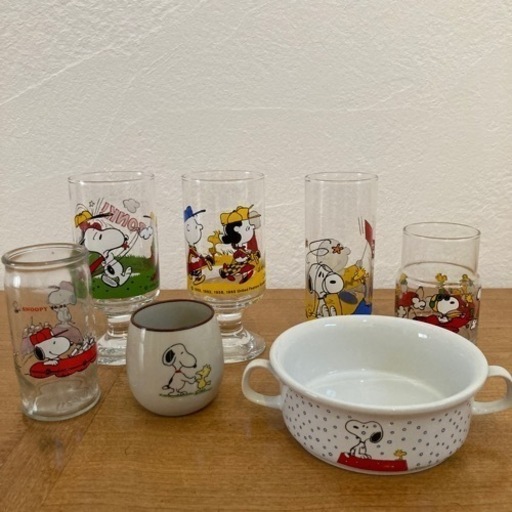 スヌーピー　昭和レトロ　グラス　コップ　湯呑み　グラタン皿