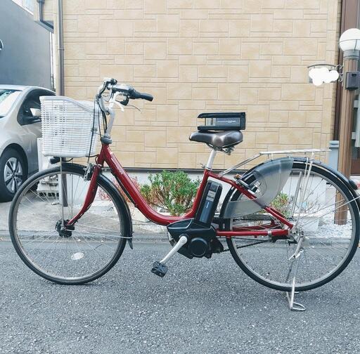 値下げしました！電動アシスト自転車　バッテリー2個付き　ヤマハPAS　ナチュラ　えんじ色　26インチ　近隣配送可！