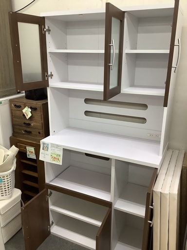 ホームテイスト 食器棚 使用1ヶ月半 管C221203AK (ベストバイ 静岡県袋井市) - 家具