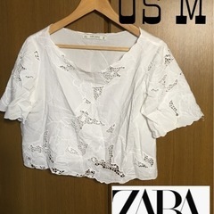 ZARA  花柄　レース風 ブラウス トップス