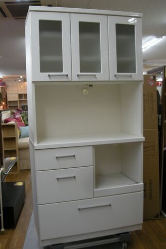 R406 マルミツ キッチンボード、食器棚、幅89cm 美品