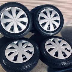 冬タイヤ 155/65R14 トヨタ純正アクア等用ホイール付バリ...