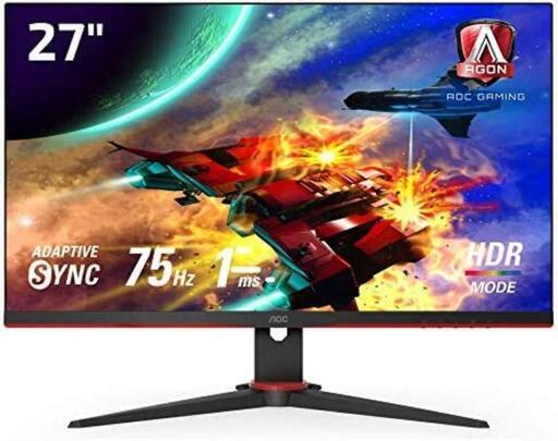 AOC ゲーミング液晶モニター 27G2E5/11 (27インチ/フルHD/IPS/HDMI/DisplayPort/75Hz/応答速度1ms/HDRエフェクトモード/FreeSync/フリッカーフリー/ローブルーモード)