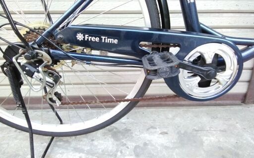 マルイシ 買い物自転車 FREE TIME 26インチ 6段変速 ネイビー