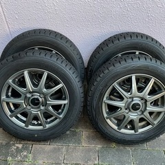 スタッドレスタイヤ　アルミホイール付　ダンロップ　155/65R13