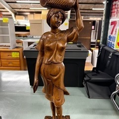 [現状販売]一刀彫 女性 木像
