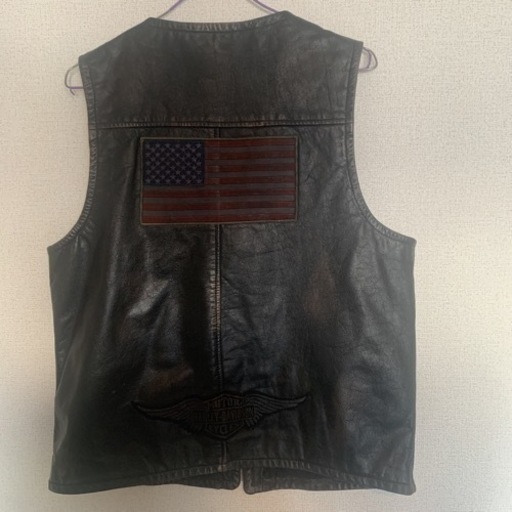 希少　Harley Davidson ハーレーダビッドソン メンズ レザー ベスト メンズ　Mサイズ　Leather Vest ハーレー純正 正規品 MADE IN INDIA