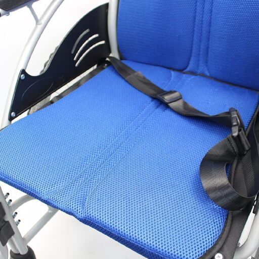 055)【美品】Care-Tec JAPAN ケアテックジャパン 自走式 車椅子 車いす ハピネス CA-10SU 折畳式 ブルー