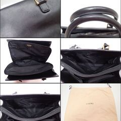 AA978 LOEWE ハンドバッグ レザー アナグラム ゴールド金具 ブラック