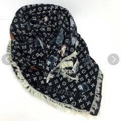 LOUIS VUITTON ルイ・ヴィトン 黒色 大判 ストール・エトール
