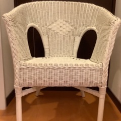 【中古】藤の椅子　白