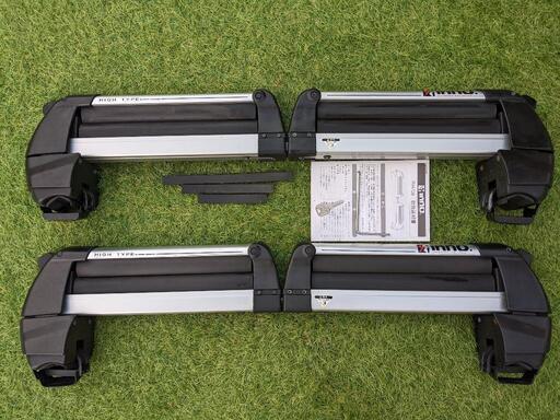 INNOスキー＆スノーボードキャリア、ハイタイプRH708ルーフレール付車