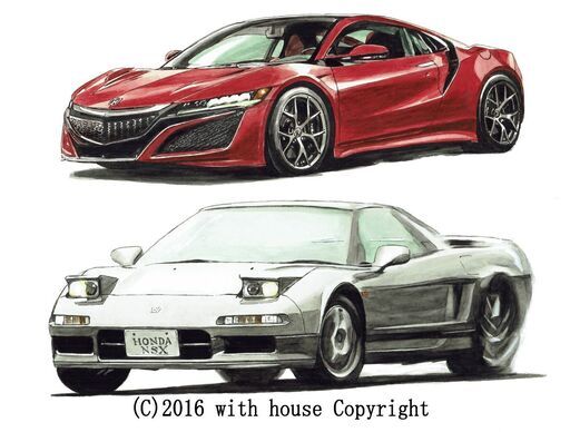 NC-211 ホンダNSX 限定版画 直筆サイン有 額装済 作家 平右ヱ門