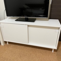 IKEA マッカペール　収納付きベンチ　テレビ台　ホワイト