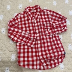 【極美品】100cm babyGAP 赤チェック長袖シャツ