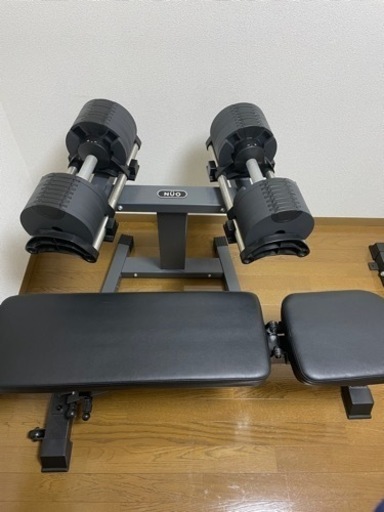引取り限定】flexbell32kg 2kg刻み 2つ&ダンベルラック&ベンチ-