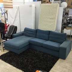 【✨ゆったりサイズ❗️人気ブランド❗️ブルー系❗️組み換えOK❗️✨】定価¥92,990円が何とこの価格！！ IKEA/イケア 3Pカウチソファ