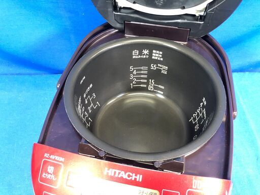 【動作保証あり】HITACHI 2018年 RZ-AV100M 5.5合炊き 圧力 IH炊飯器【管理KRK736】