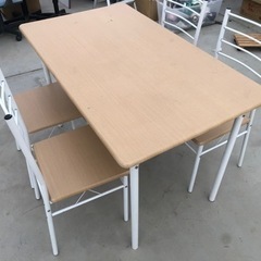 ダイニングテーブルセット 4人用 白　テーブルサイズ120cm×...
