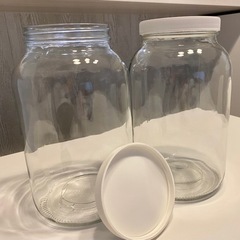 アメリカ製約4ℓ ガラス保存瓶　2個セット　