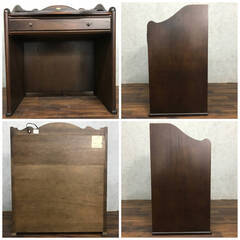 🔷🔶🔷ba13/68 ATLANTA アトランタ 回転鏡 デスク ドレッサー 鏡台 化粧台 机 サイドワゴン 椅子 チェア 3点セット ナラ材 木製 IDF太田長 静岡🔷🔶🔷