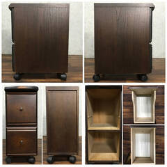 🔷🔶🔷ba13/68 ATLANTA アトランタ 回転鏡 デスク ドレッサー 鏡台 化粧台 机 サイドワゴン 椅子 チェア 3点セット ナラ材 木製 IDF太田長 静岡🔷🔶🔷