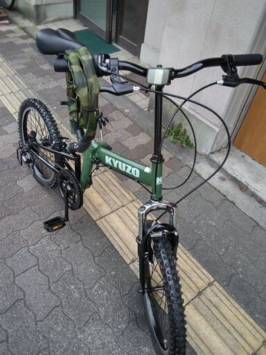 KYUZO[キュウゾウ]20吋フルサスペンション搭載折り畳み自転車 外装6段/マットグリーン