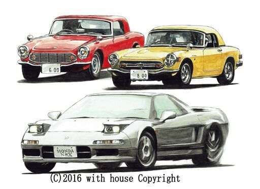 NC-221 NSX/S600/S800 限定版画 直筆サイン有 額装済 作家 平右ヱ門