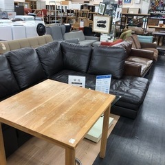 ニトリ  コーナーソファー  レザー  ダークブラウン  【トレファク上福岡】