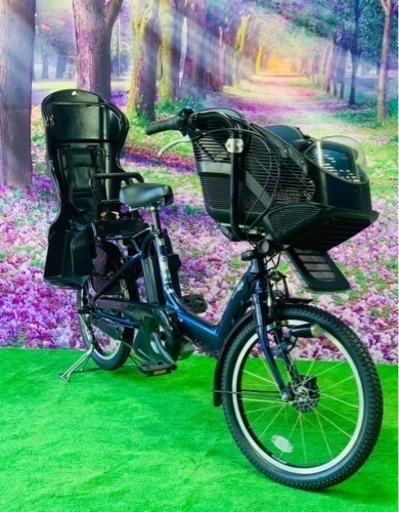 ❹ 4522子供乗せ電動自転車ヤマハ3人乗り新品20インチ良好バッテリー