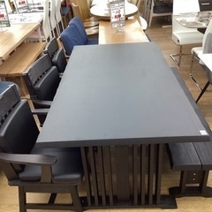 KL-21【新入荷　アウトレット】霧島　ベンチダイニング5点セット　黒