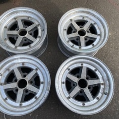 決まりました。旧車　ロンシャン　4本セット　14インチ　5穴　一本割れあり　歪み少しあり