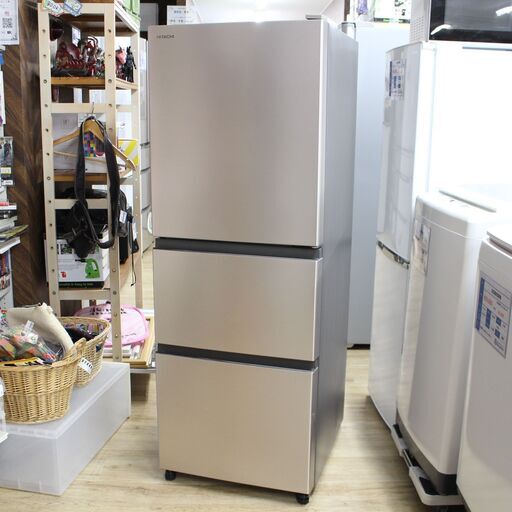 店S217)日立 3ドア ノンフロン冷凍冷蔵庫 R-27KV-1 2020年製 265L 右