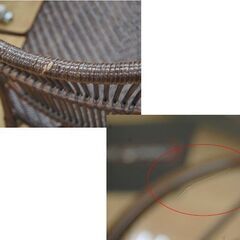 ヤマカワ ラタン テーブルセット 直径90×高73cm チェア2脚 3点セット ガラス ダイニング カフェ YAMAKAWA 札幌市 清田区 平岡