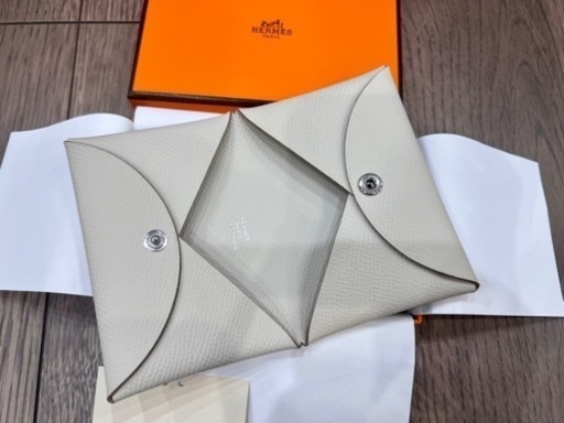 未使用】エルメス カルヴィ（カードケース）クレ