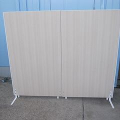 パーテーション 2枚直線連結 木目ナチュラル W1800 H1540