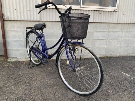 26インチ　ママチャリ　自転車　青