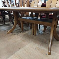 【愛品倶楽部柏店】　浜本工芸　ナラ材　ダイニング５点セット　皇室御用達　