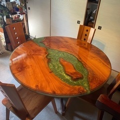 レジンテーブル　椅子付き