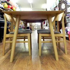 ニトリ フィルン 4人掛けダイニングセット イス×4脚 幅150×奥80×高70cm ナチュラル系 食卓 テーブル 家具 札幌市 厚別区