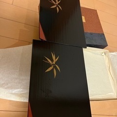 盛皿フラットプレート　越前河和田塗 線挽笹柄(漆器) 5枚