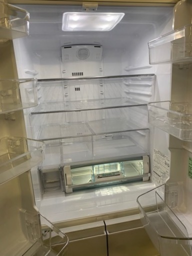 万代店　極美品 日立 HITACHI ガラストップ 2017年 6ドア冷蔵庫 430L R-XG4300G（XW)　W655×D643×H1818 中古 動作確認済 自動製氷 真空チルド